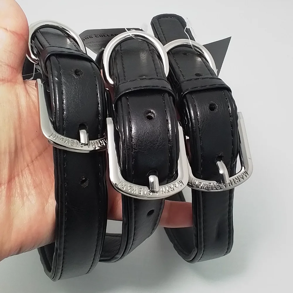Martha Stewart Black Buckle Large Dog Collar NWT